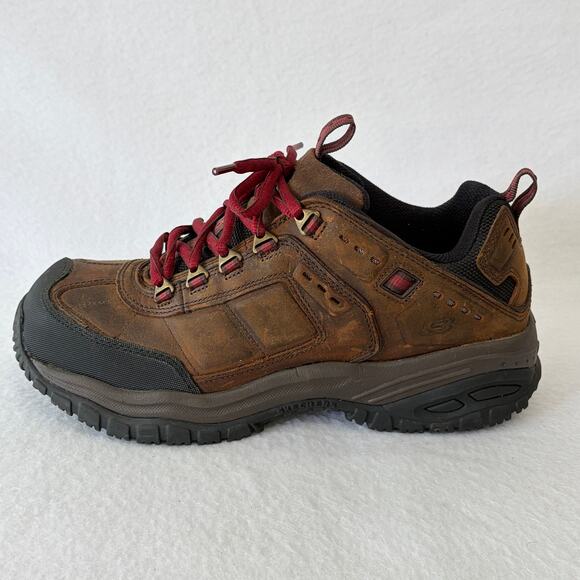 Skechers Steel Toe Safety Shoes Mens 8.5 Extra Wide Slip Resistant Brown Leather main image 6